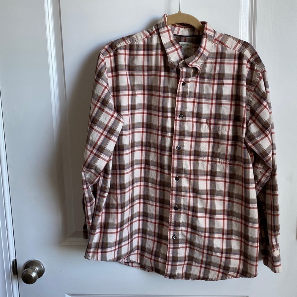 St. John’s Bay Men’s Plaid Long Sleeve Button Down Shirt Size XL